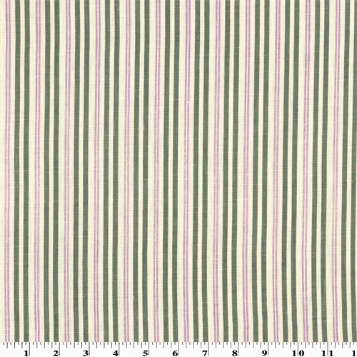 Lilac Purple/Gray Stripe Print Linen Home Decorating Fabric DFW51474