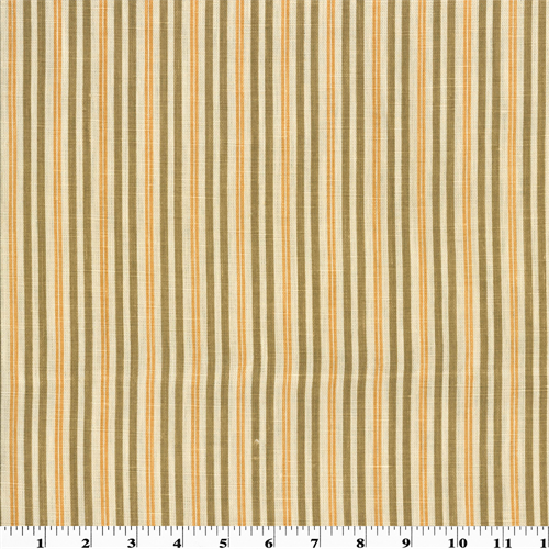 Brown/Orange Stripe Print Linen Home Decorating Fabric DFW51475
