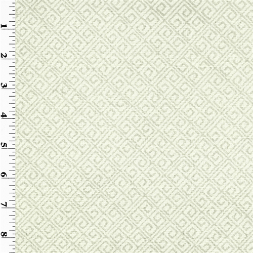 Ivory/Gray Greek Key Foulard Print Home Decorating Fabric DFW51492