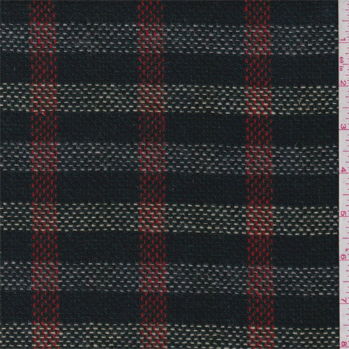 Green/Navy Multi Plaid Wool Jacketing