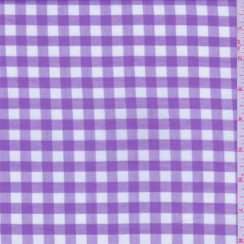 Lilac/White Check Cotton Shirting
