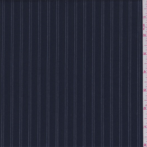Navy/White Triple Stripe Poly Blend Suiting