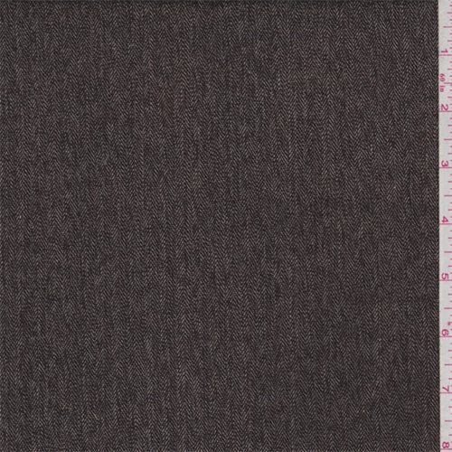 Tortoise Shell Brown Herringbone Poly Blend Suiting