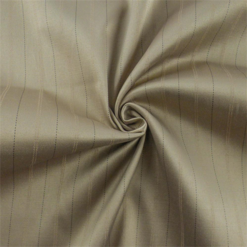 Sand Beige Pinstripe Stretch Sateen