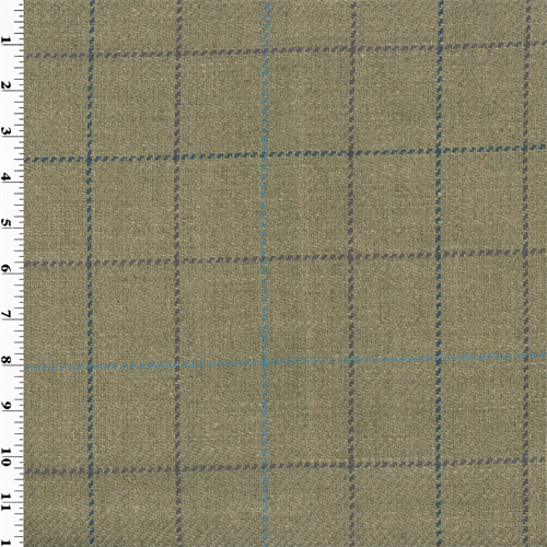 Beige/Blue Linen Twill Plaid Home Decorating Fabric DFW51510