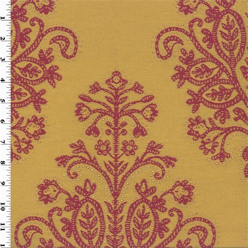 Yellow/Red Jacquard Paisley Home Decorating Fabric DFW51511
