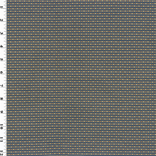 Navy Blue/Brown Stripe Ribbed Woven Home Decorating Fabric DFW51575