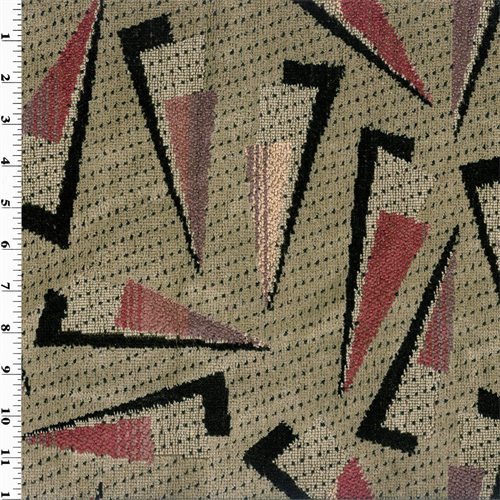 Designer Beige/Purple Triangle Pile Home Decorating Fabric DFW51643