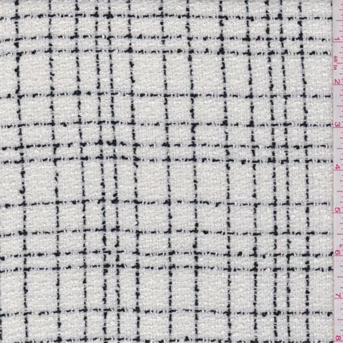 *2 1/2 YD PC--White/Black Check Boucle