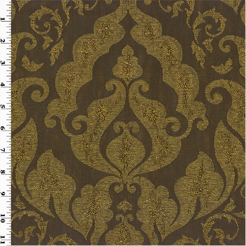 *2 1/2 YD PC -- Designer Brown Fantasia Damask Home Decorating Fabric DFW51684