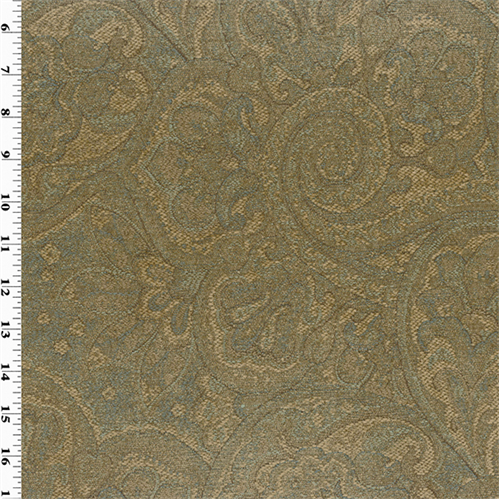 Designer Beige/Teal Capricia Chenille Paisley Home Decorating Fabric DFW51695