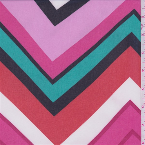 Pink/Orange/Teal Chevron Chiffon