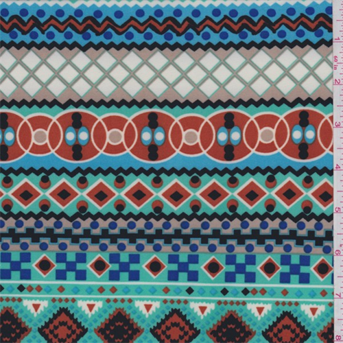ITY Aqua Green Multi Zig Zag Stripe Jersey Knit