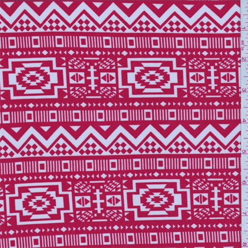 ITY Sienna Red Southwest Print Jersey Knit