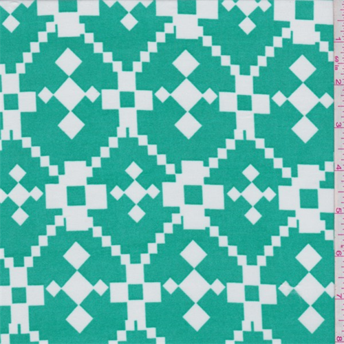 ITY Aqua Green Southwest Lattice Jersey Knit