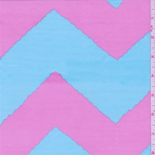 ITY Blue/Pink Wave Chevron Jersey Knit