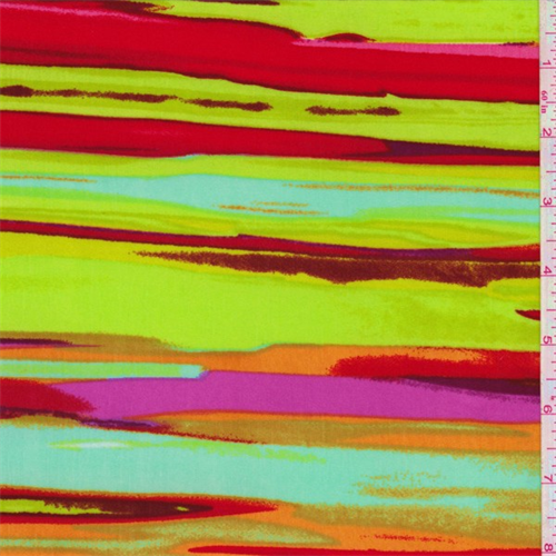 ITY Lime/Red/Fuchsia Stripe Jersey Knit