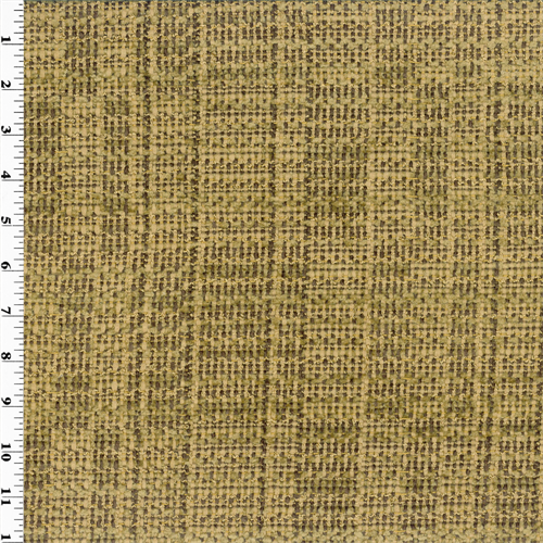 Bamboo Carmel Brown/Beige Chenille Plaid Home Decorating Fabric DFW51761
