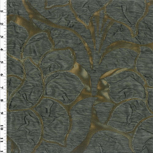 Copper Brown/Gray Nephertitti Floral Matelasse Home Decorating Fabric DFW50115