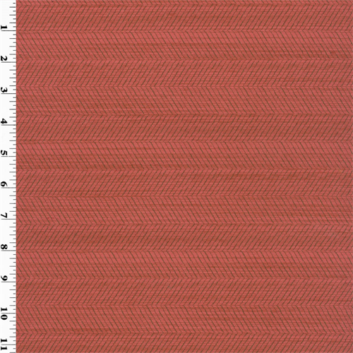 Coral Red Caraway Herringbone Home Decorating Fabric DFW50412