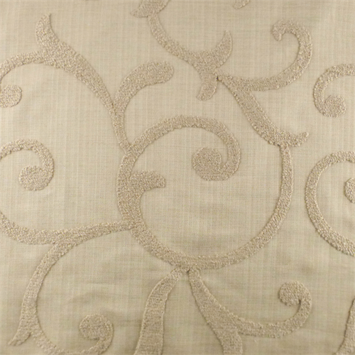 Designer Vellum Beige Beale Embroidered Decorating Fabric