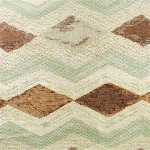 Teal/Brown Chevron Chenille Jacquard Home Decorating Fabric