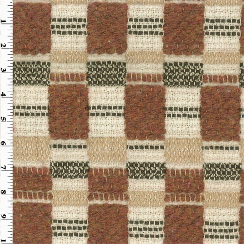 Wool Blend Designer Spice Orange/Beige Ivan Home Decorating Fabric DFW50485
