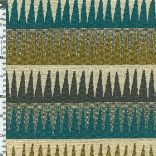 Teal Blue/Green/Gray Stalactite Stripe Home Decorating Fabric DFW50517