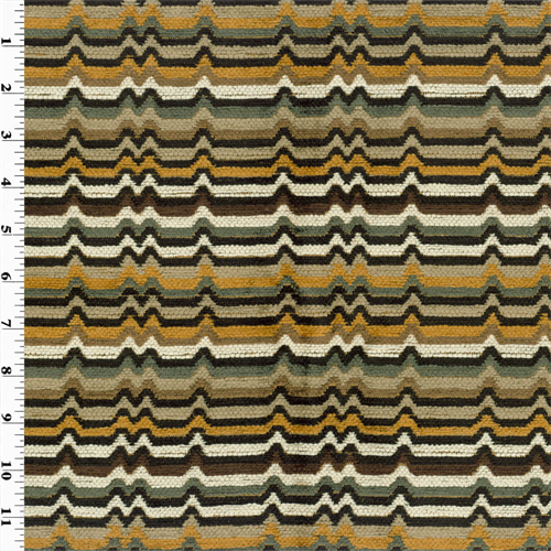 Earthy Multicolor Designer Zaney Chenille Stripe Home Decorating Fabric DFW50655