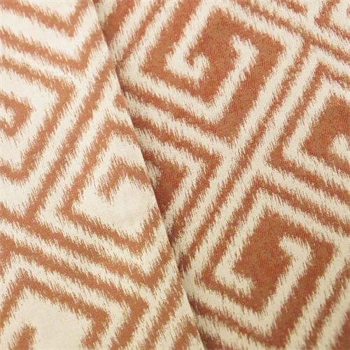 Designer Orange/Beige San Greek Key Ikat Decorating Fabric