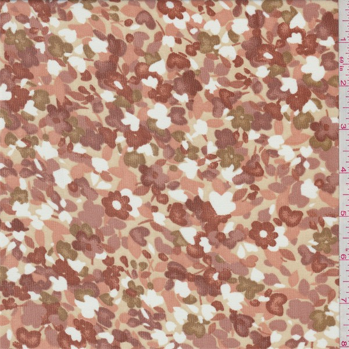 White/Rust/Olive Mixed Floral Georgette