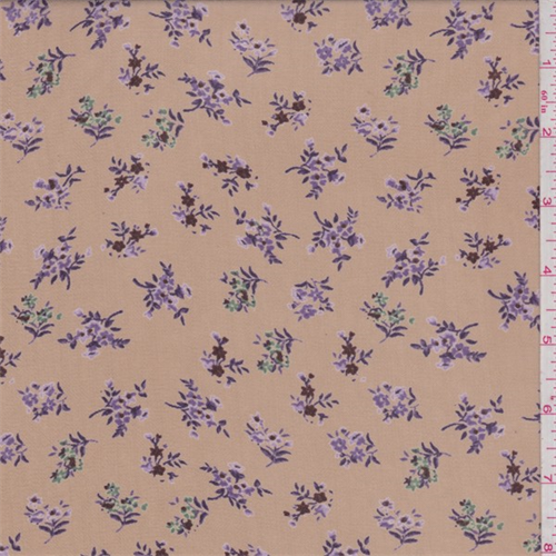 Butterscotch/Purple Mini Floral Georgette