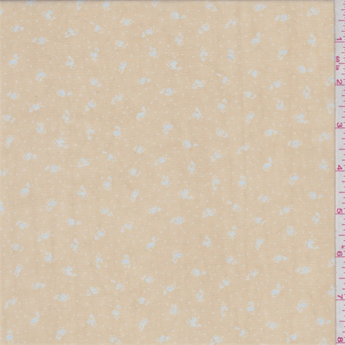 Apricot/Blue Ditsy Print Georgette
