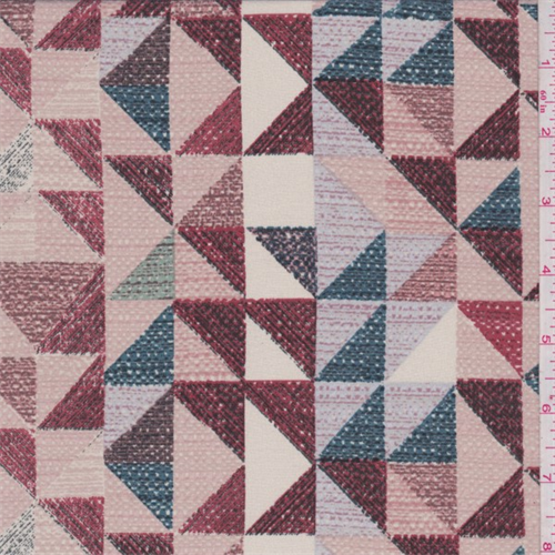Bare Pink Multi Geometric Silk Crepe de Chine