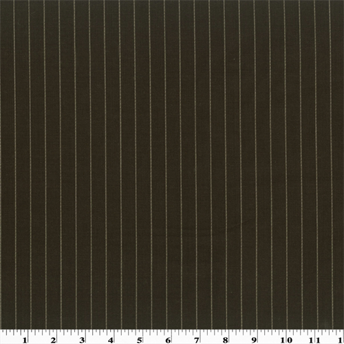 Brown Wool Pin-Stripe Voile