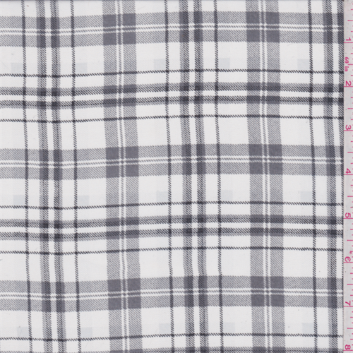 *2 YD PC--White/Grey Plaid Chiffon