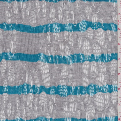 Grey/Turquoise Stripe Sweater Knit