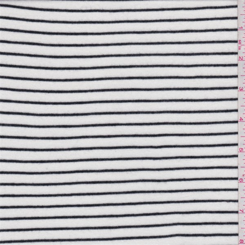 Pearl White/Black Stripe Sweater Knit