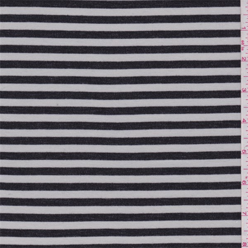 Heather Black/Ecru Stripe Jersey Knit