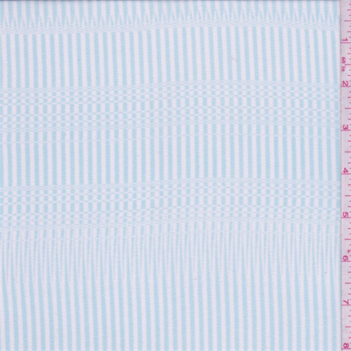 Turquoise Blue Illusion Stripe Chiffon