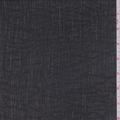 Black Polyester Crinkled Chiffon
