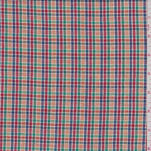 *3 YD PC--Yellow Multi Check Seersucker