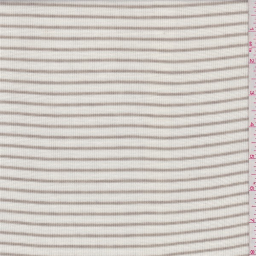 Ivory/Dark Tan Stripe Rib Jersey Knit