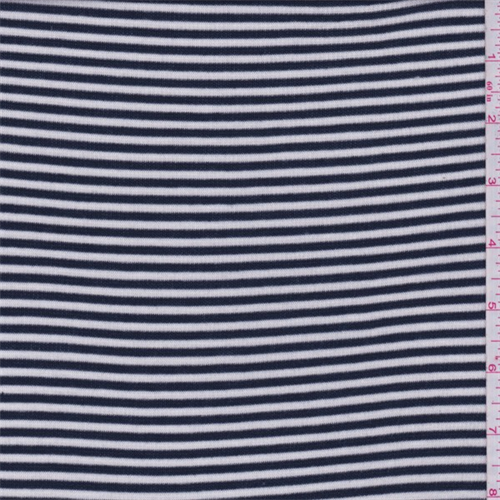 White/Black Stripe Rib Jersey Knit