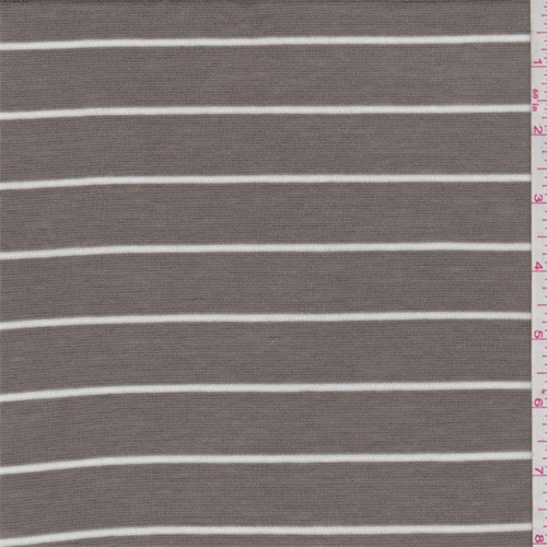 Dark Taupe/White Stripe Rib Jersey Knit
