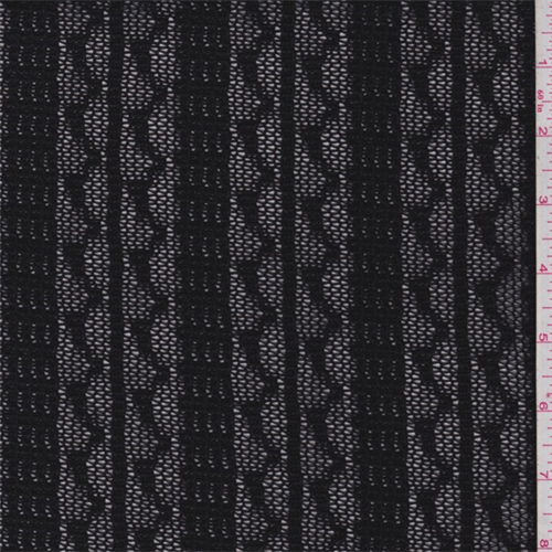 Black Wavy Stripe Crochet Lace
