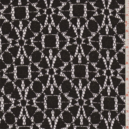 Black/Bronze Geometric Medallion Lace