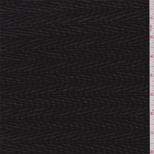 Black Burnout Wave Crinkled Polyester