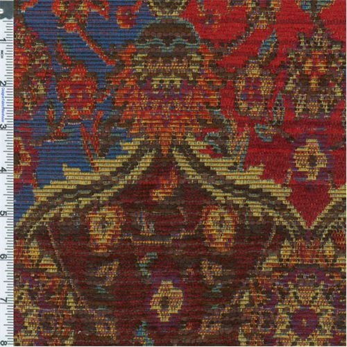 ** 2 yd pc -- Tomato Red Marrakesh Tapestry Upholstery Fabric