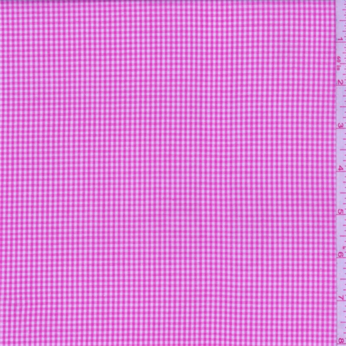 Hot Pink Gingham Check Cotton Shirting